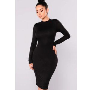 FASHION NOVA | KORA MIDI DRESS - BLACK